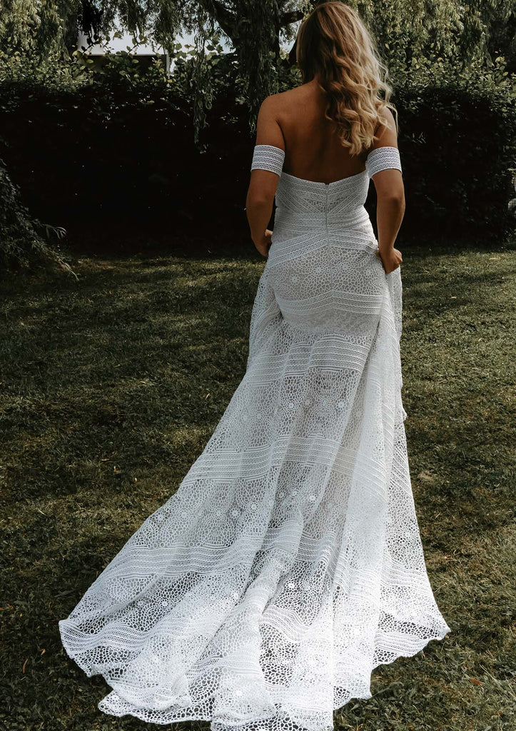 Brautkleid "Aphina" Luxuriöse Corsage Meerjungfrau | Boho Spitze - Bridal LUUV